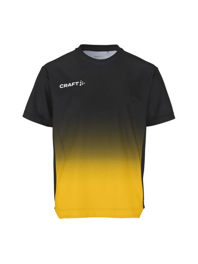 Craft Sport-Tshirt Evolve 2.0 Structured Graphic Jersey (elastisches Material) schwarz/gelb Kinder