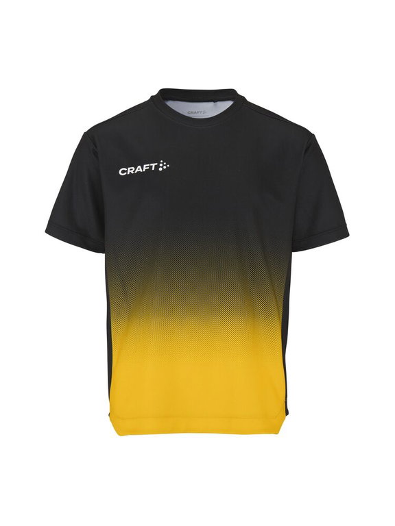Craft Sport-Tshirt Evolve 2.0 Structured Graphic Jersey (elastisches Material) schwarz/gelb Kinder