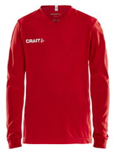 Craft Sport Long Sleeve Shirt (Jersey) Squad Solid - high elasticity, ergonomic design - red Kids