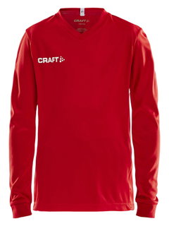 Craft Sport Long Sleeve Shirt (Jersey) Squad Solid - high elasticity, ergonomic design - red Kids