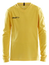 Craft Sport Long Sleeve Shirt (Jersey) Squad Solid - high elasticity, ergonomic design - yellow Kids