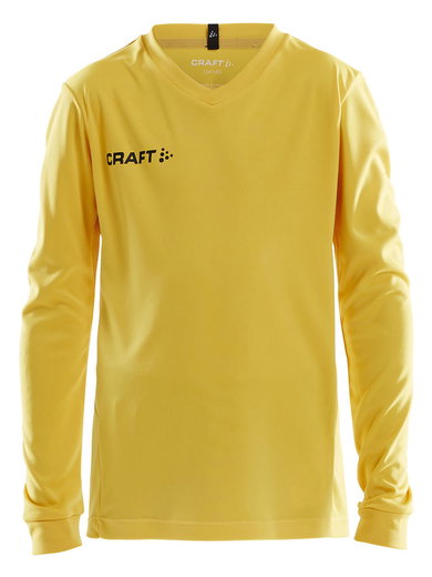 Craft Sport-Langarmshirt (Trikot) Squad Solid - hohe Elastizität, ergonomisches Design - gelb Kinder