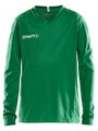 Craft Sport-Langarmshirt (Trikot) Squad Solid - hohe Elastizität, ergonomisches Design - grün Kinder
