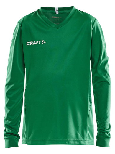 Craft Sport-Langarmshirt (Trikot) Squad Solid - hohe Elastizität, ergonomisches Design - grün Kinder