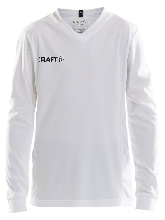 Craft Sport Long-sleeved Shirt (Jersey) Squad Solid - high elasticity, ergonomic design - white Children
