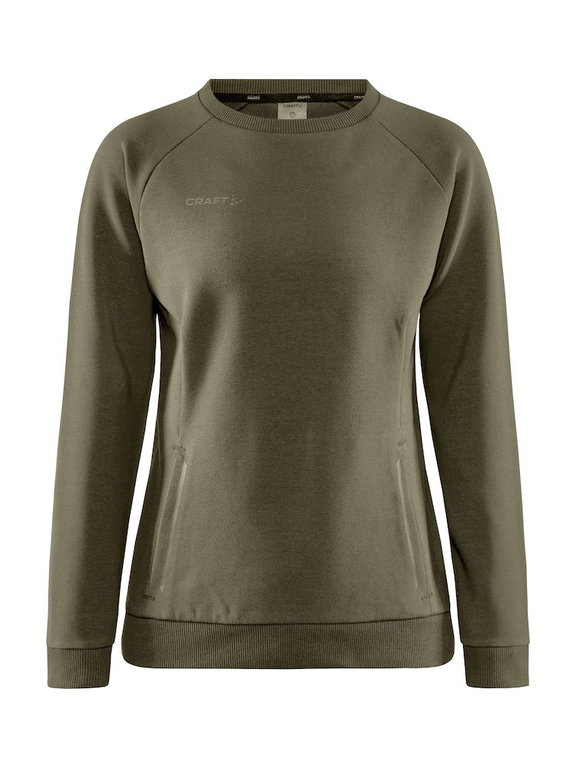 Craft Sweatshirt Core Soul Crew (komfortable Passform, Front-Reißverschluss) khakigrün Damen