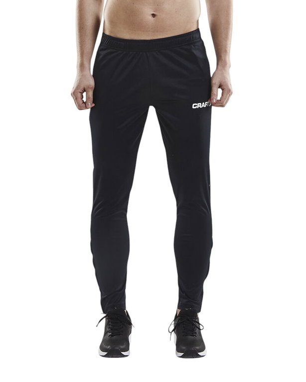 Craft Trainingshose Progress Pant (Seitentaschen mit Reissverschluss) lang schwarz/weiss Herren