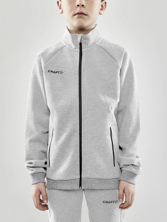 Craft Trainingsjacke Core Soul Full Zip (Front-Reißverschluss, weiches Material) hellgrau Jungen