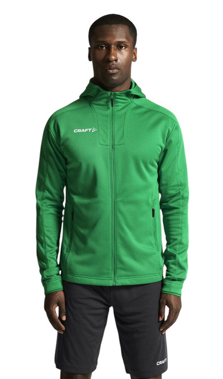 Craft Trainingsjacke Evolve 2.0 Brushed Hood (strapazierfähig, Feuchtigkeitstransport) grün Herren