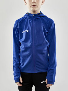 Craft Trainingsjacke Evolve Hood - strapazierfähige Mid-Layer-Kapuzenjacke aus Stretchmaterial - cobaltblau Kinder