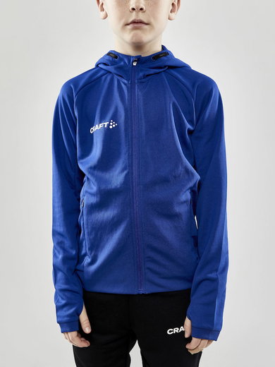 Craft Trainingsjacke Evolve Hood - strapazierfähige Mid-Layer-Kapuzenjacke aus Stretchmaterial - cobaltblau Kinder