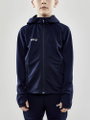 Craft Trainingsjacke Evolve Hood - strapazierfähige Mid-Layer-Kapuzenjacke aus Stretchmaterial - navyblau Kinder