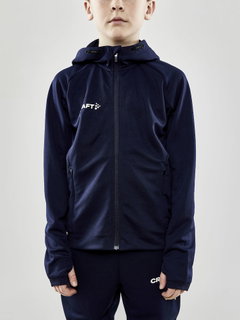Craft Trainingsjacke Evolve Hood - strapazierfähige Mid-Layer-Kapuzenjacke aus Stretchmaterial - navyblau Kinder