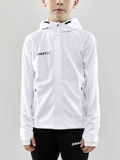 Craft Training Jacket Evolve Hood - durable mid-layer hooded jacket made of stretch material - white children