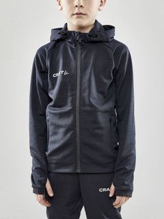 Craft Training Jacket Evolve Hood - durable mid-layer hooded jacket made of stretch material - asphalt grey children