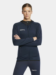 Craft Kurtka treningowa Extend Full Zip (z kieszeniami na zamek błyskawiczny, elastyczny materiał) granatowa Damska