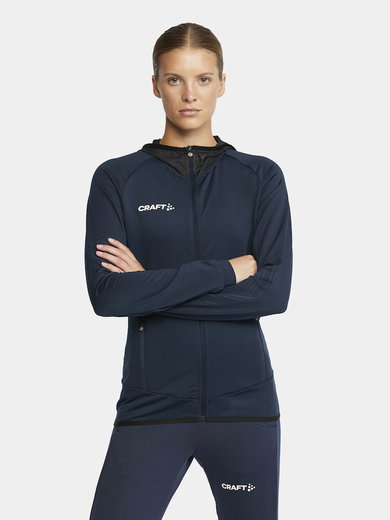 Craft Trainingsjacke Extend Full Zip (mit Reißverschlusstaschen, elastisches Material) navyblau Damen
