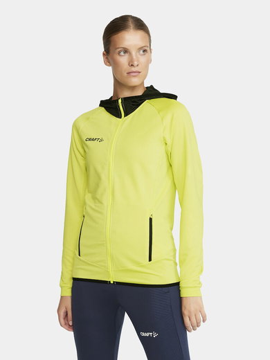 Craft Trainingsjacke Extend Full Zip (mit Reißverschlusstaschen, elastisches Material) gelb Damen