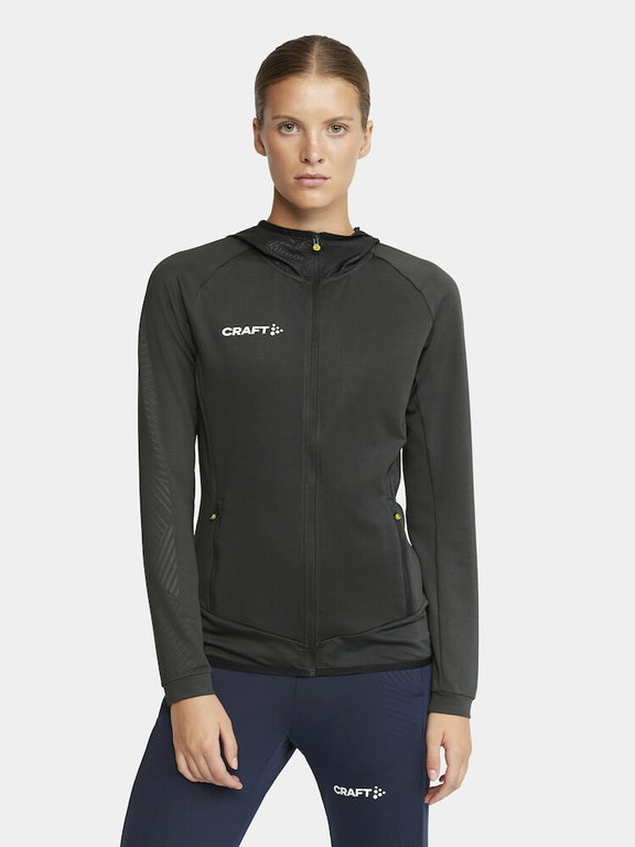 Craft Training Jacket Extend Full Zip (with zipper pockets, elastic material) asphalt grey Women