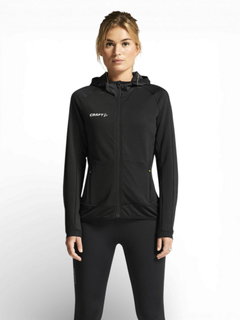 Craft Trainingsjacke Extend Full Zip (mit Reißverschlusstaschen, elastisches Material) schwarz Damen