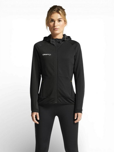 Craft Trainingsjacke Extend Full Zip (mit Reißverschlusstaschen, elastisches Material) schwarz Damen