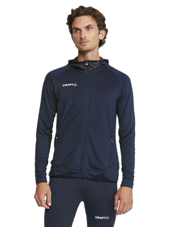 Craft Trainingsjacke Extend Full Zip (mit Reißverschlusstaschen, elastisches Material) navyblau Herren