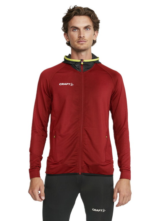 Craft Trainingsjacke Extend Full Zip (mit Reißverschlusstaschen, elastisches Material) weinrot Herren