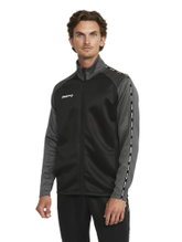 Craft Sport Training Jacket Squad 2.0 Full Zip (with side pockets, elastic functional material) black/gray Men