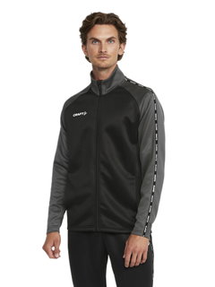 Craft Sport-Trainingsjacke Squad 2.0 Full Zip (mit Seitentaschen, elastisch Funktionsmaterial) schwarz/grau Herren