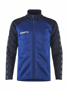 Craft Sport-Trainingsjacke Squad 2.0 Full Zip (mit Seitentaschen, elastisch Funktionsmaterial) kobaltblau Kinder