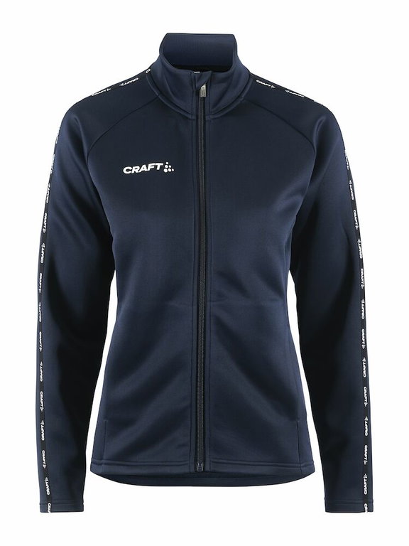 Craft Sport-Trainingsjacke Squad 2.0 Full Zip (mit Seitentaschen, elastisch Funktionsmaterial) navyblau Damen