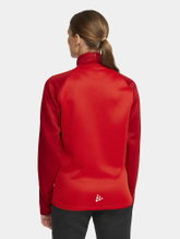 Craft Sport Training Jacket Squad 2.0 Full Zip (with side pockets, elastic functional material) red Women