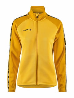 Craft Sport-Trainingsjacke Squad 2.0 Full Zip (mit Seitentaschen, elastisch Funktionsmaterial) gelb Damen