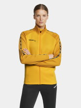 Craft Sport Training Jacket Squad 2.0 Full Zip (with side pockets, elastic functional material) yellow Women
