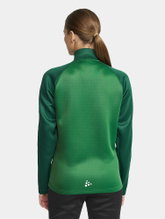 Craft Sport Training Jacket Squad 2.0 Full Zip (with side pockets, elastic functional material) green Women