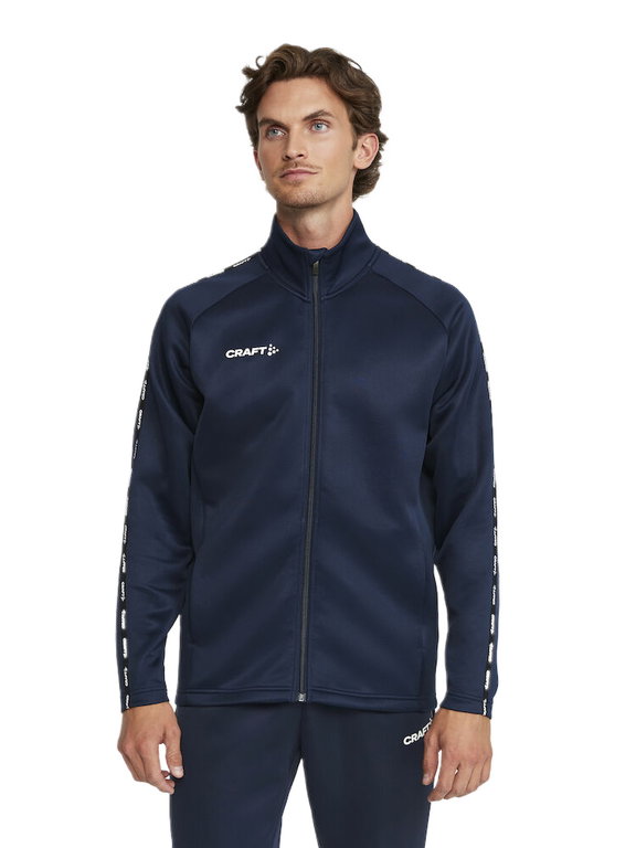 Craft Sport-Trainingsjacke Squad 2.0 Full Zip (mit Seitentaschen, elastisch Funktionsmaterial) navyblau Herren