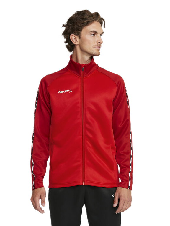 Craft Sport-Trainingsjacke Squad 2.0 Full Zip (mit Seitentaschen, elastisch Funktionsmaterial) rot Herren