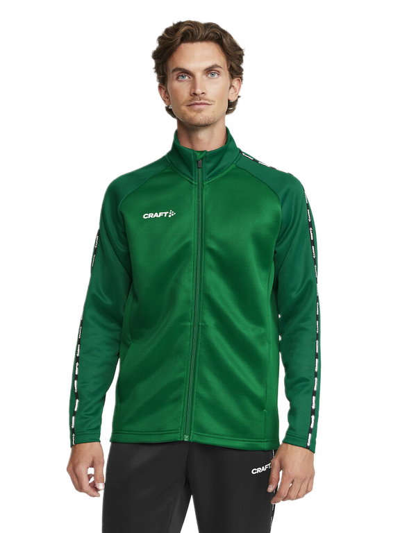 Craft Sport Training Jacket Squad 2.0 Full Zip (with side pockets, elastic functional material) green Men