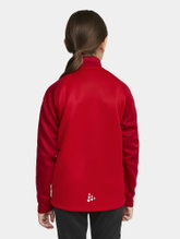 Craft Sport Training Jacket Squad 2.0 Full Zip (with side pockets, elastic functional material) red Kids