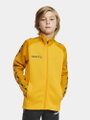 Craft Sport-Trainingsjacke Squad 2.0 Full Zip (mit Seitentaschen, elastisch Funktionsmaterial) gelb Kinder