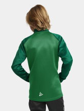 Craft Sport Training Jacket Squad 2.0 Full Zip (with side pockets, elastic functional material) green Kids
