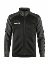 Craft Sport Training Jacket Squad 2.0 Full Zip (with side pockets, elastic functional material) black/grey Kids