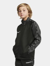Craft Sport Training Jacket Squad 2.0 Full Zip (with side pockets, elastic functional material) black/grey Kids