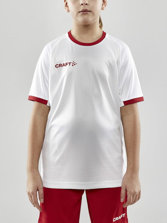 Craft Sport-Tshirt (Trikot) Progress 2.0 Graphic Jersey - leicht, funktionell und Stretchmaterial weiss/rot Kinder