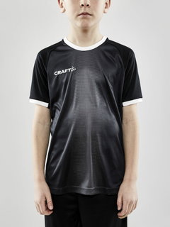 Craft Sport-Tshirt (Trikot) Progress 2.0 Graphic Jersey - leicht, funktionell und Stretchmaterial schwarz/weiss Kinder