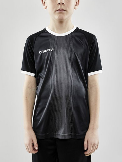 Craft Sport-Tshirt (Trikot) Progress 2.0 Graphic Jersey - leicht, funktionell und Stretchmaterial schwarz/weiss Kinder