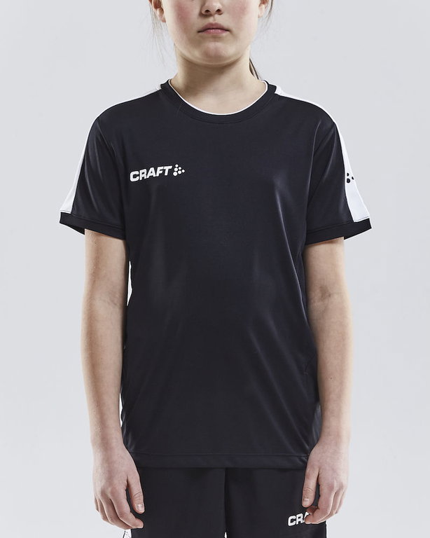 Craft Sport-Tshirt Progress Practise (100% Polyester) schwarz/weiss Kinder