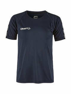 Craft Sport-Tshirt Squad 2.0 Contrast Jersey (hohe Elastizität, bequeme Passform) navyblau Kinder