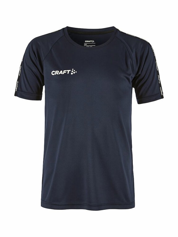 Craft Sport-Tshirt Squad 2.0 Contrast Jersey (hohe Elastizität, bequeme Passform) navyblau Kinder