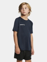 Craft Sport-Tshirt Squad 2.0 Contrast Jersey (hohe Elastizität, bequeme Passform) navyblau Kinder